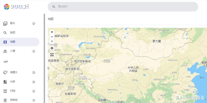 将immich相册地图模块设置为中文地图